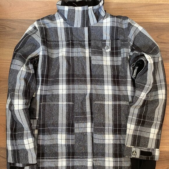 Powder room TRILOGY Plaid Snowboard Ski Jacket 20,000mm, RECCO - Picture 1 of 3
